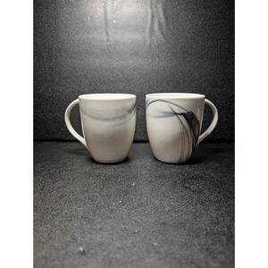 Mikasa Kya Smoke Coffee Mugs, 10 Oz, Set Of 2, Kitchen Cups, Modern‎ Coffee Set